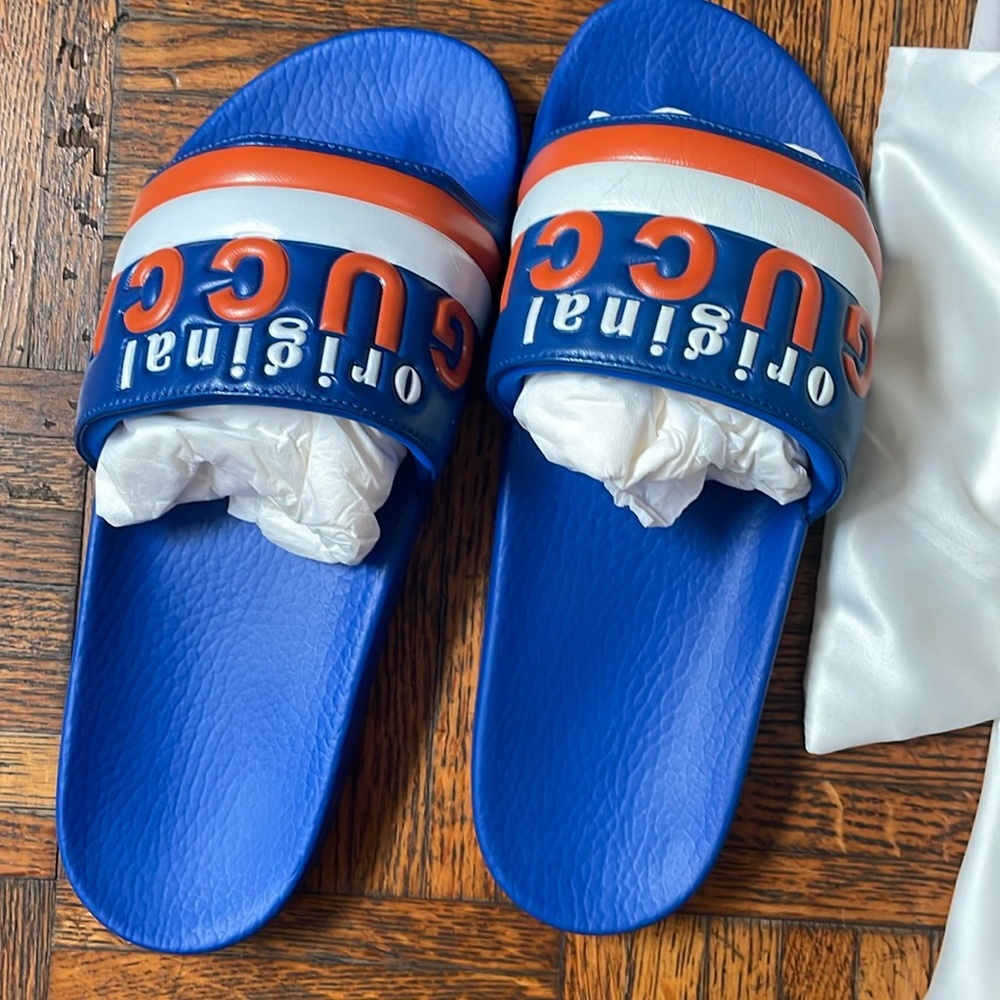 $ALE- Gucci Original Limited Edition Slides - NY Knicks colors - Picture 2 of 8